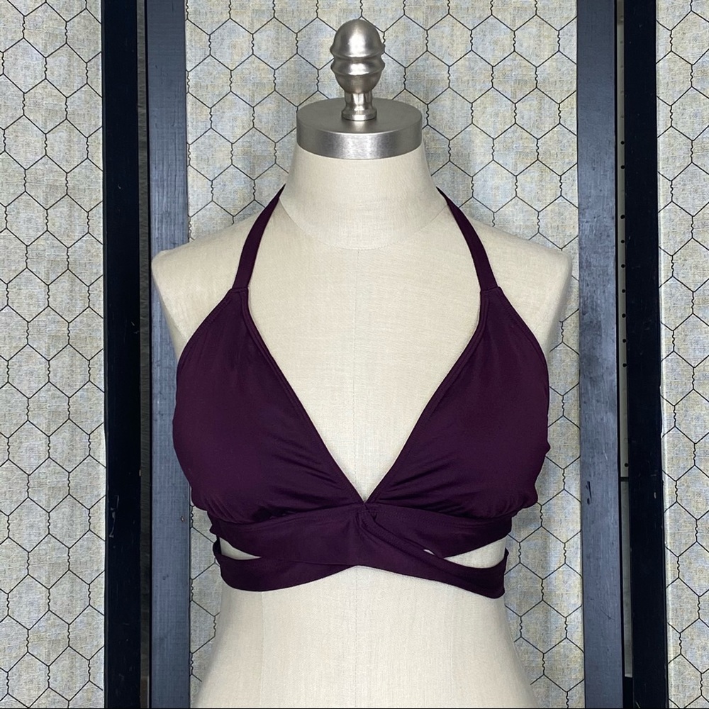 Kona Sol Burgundy Halter Bikini Top